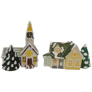 Dept 56 Classic Ornament Snow Village Nantucket and Steepled Church Christmas